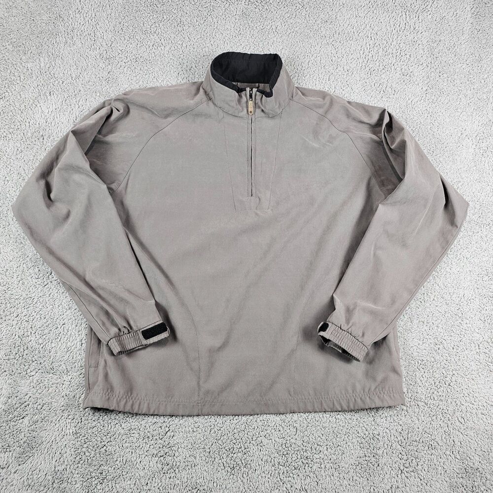 Turtleson Pullover Windbreaker Jacket Mens 2XL Green 1/4 Zip Golf Casual Mock